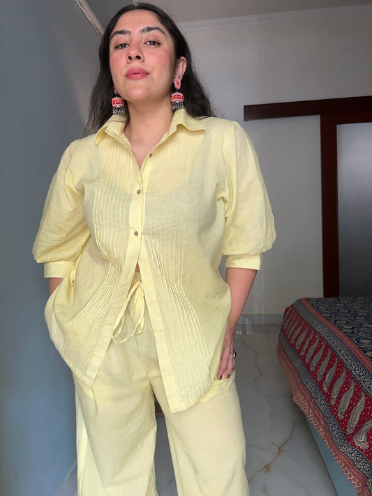 Yellow Kora Cotton Co-ord Set