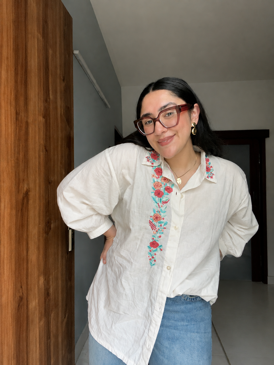 White Embroidered Shirt