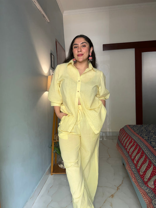 Yellow Kora Cotton Co-ord Set