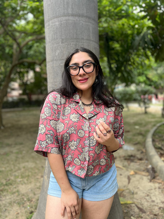 Gulabi Kalamkari Shirt