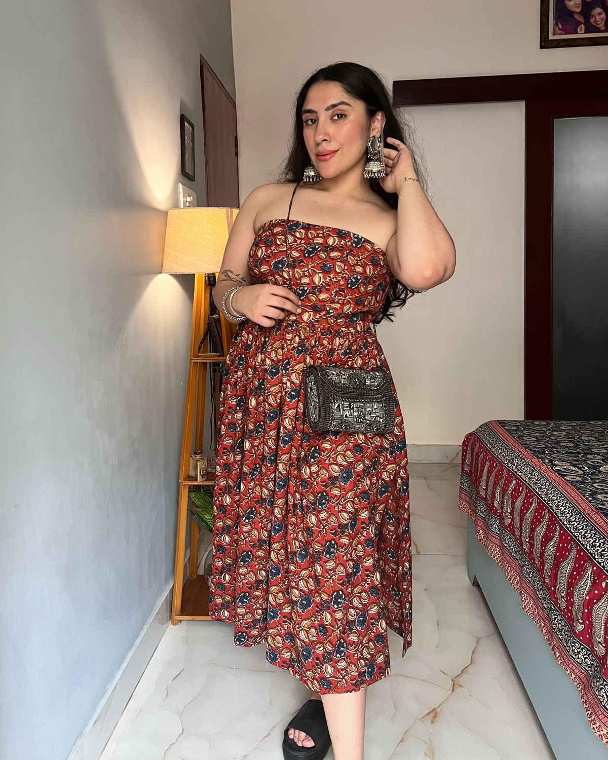 Red maxi dress