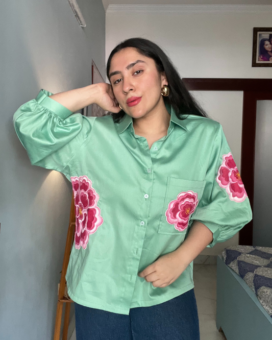 Green shirt